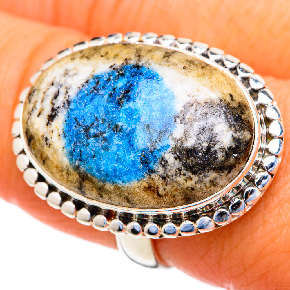 K2 Blue Azurite Rings handcrafted by Anasilvercos - RING103643