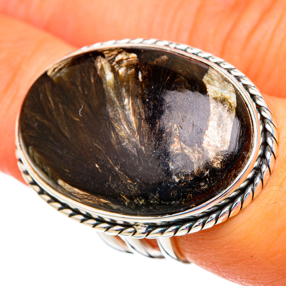 Golden Seraphinite Rings handcrafted by Anasilvercos - RING103654