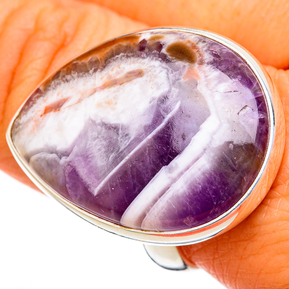 Chevron Amethyst Rings handcrafted by Anasilvercos - RING103676