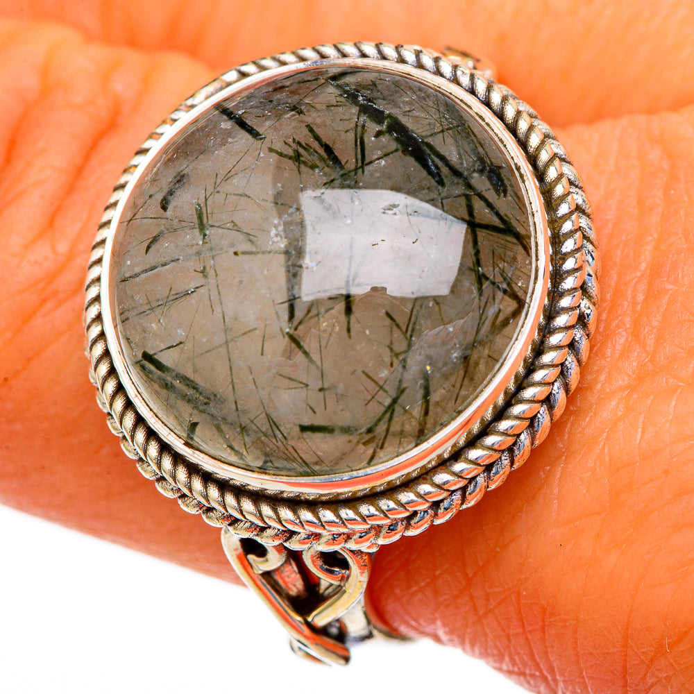 Tourmalinated Quartz Rings handcrafted by Anasilvercos - RING103681