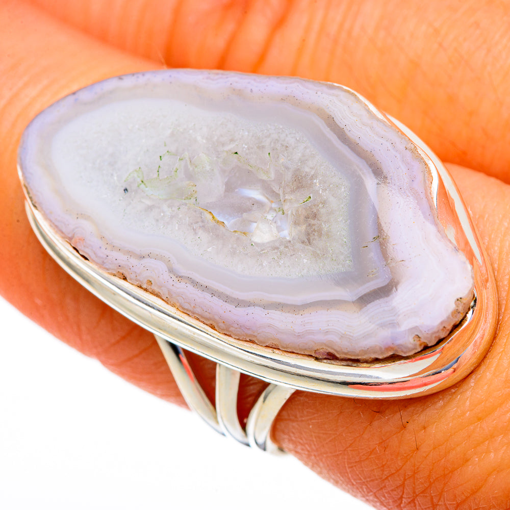 White Geode Slice Rings handcrafted by Anasilvercos - RING103685