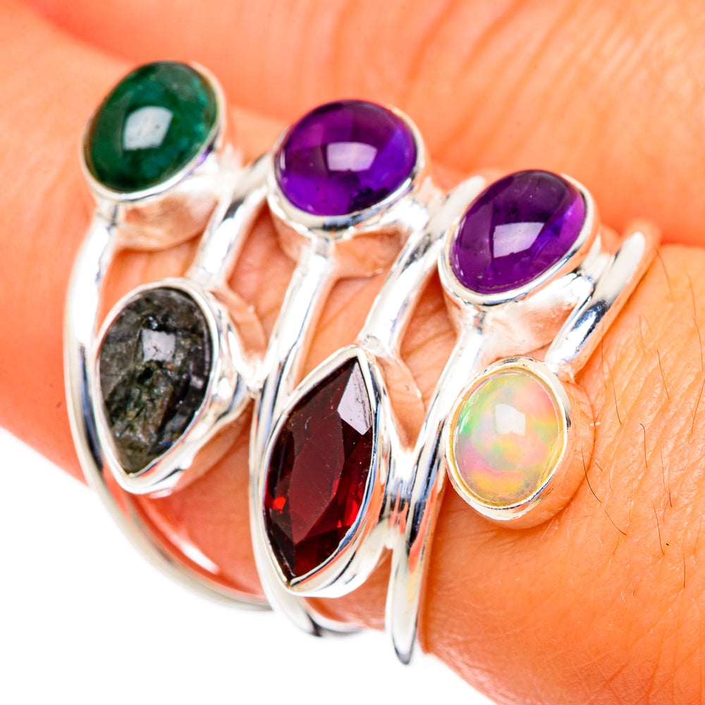 Tourmalinated Quartz Rings handcrafted by Anasilvercos - RING103686