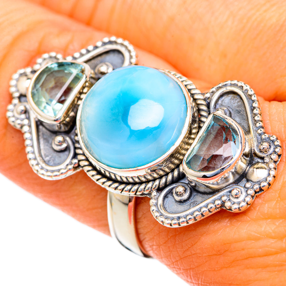 Larimar Rings handcrafted by Anasilvercos - RING103692