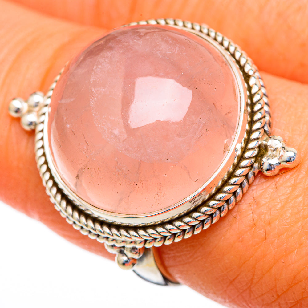 Rose Quartz Rings handcrafted by Anasilvercos - RING103723