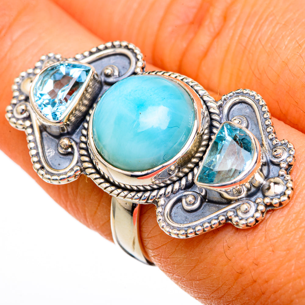 Larimar Rings handcrafted by Anasilvercos - RING103747