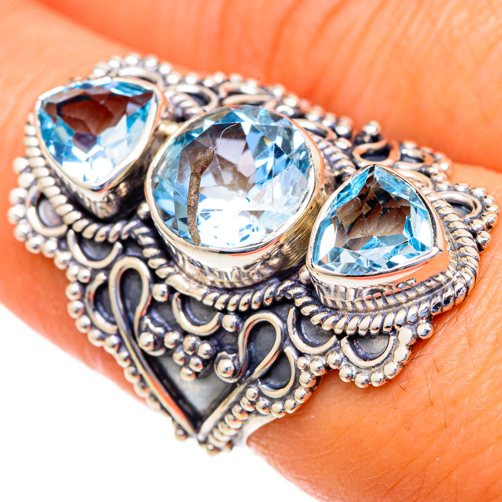 Blue Topaz Rings handcrafted by Anasilvercos - RING103749