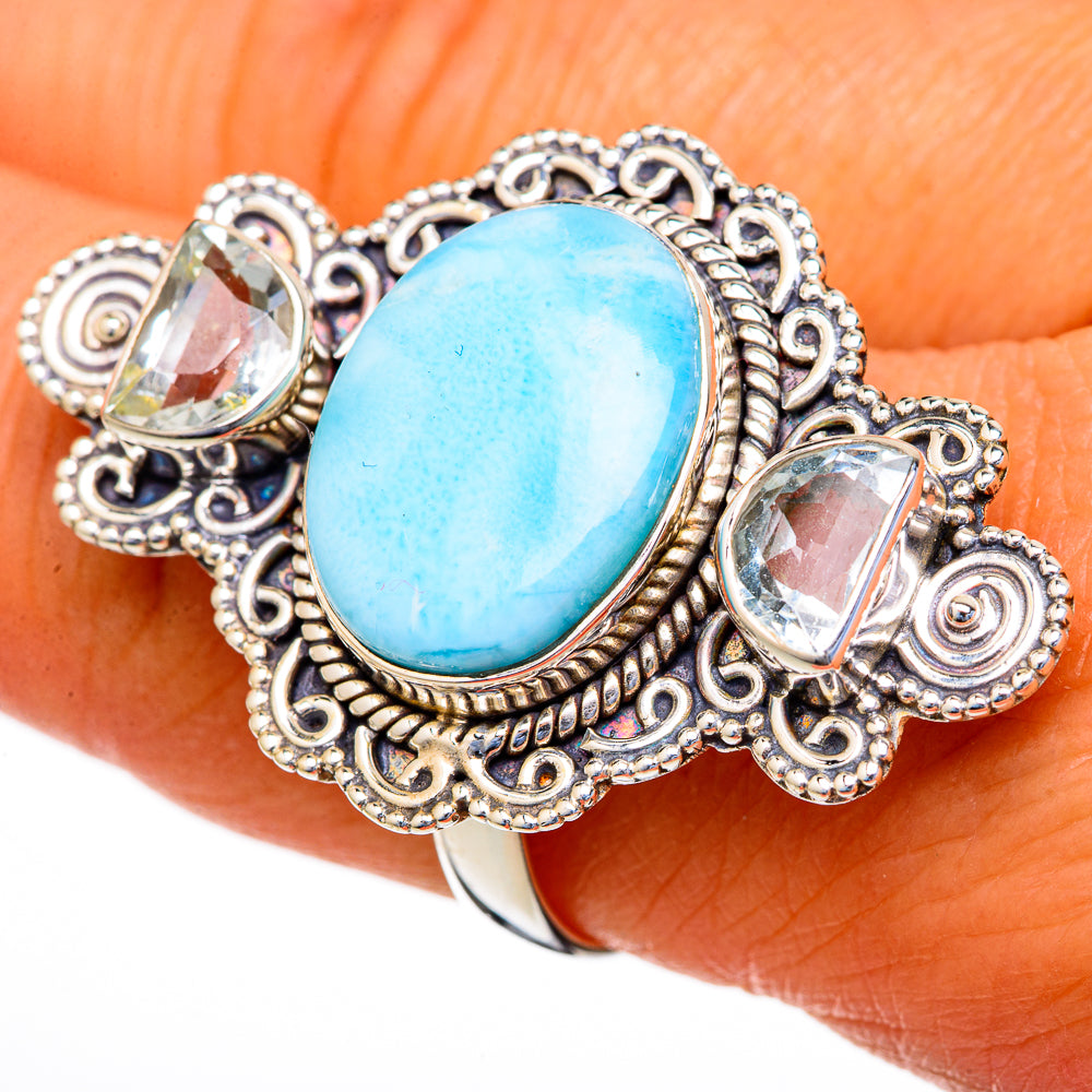 Larimar Rings handcrafted by Anasilvercos - RING103753