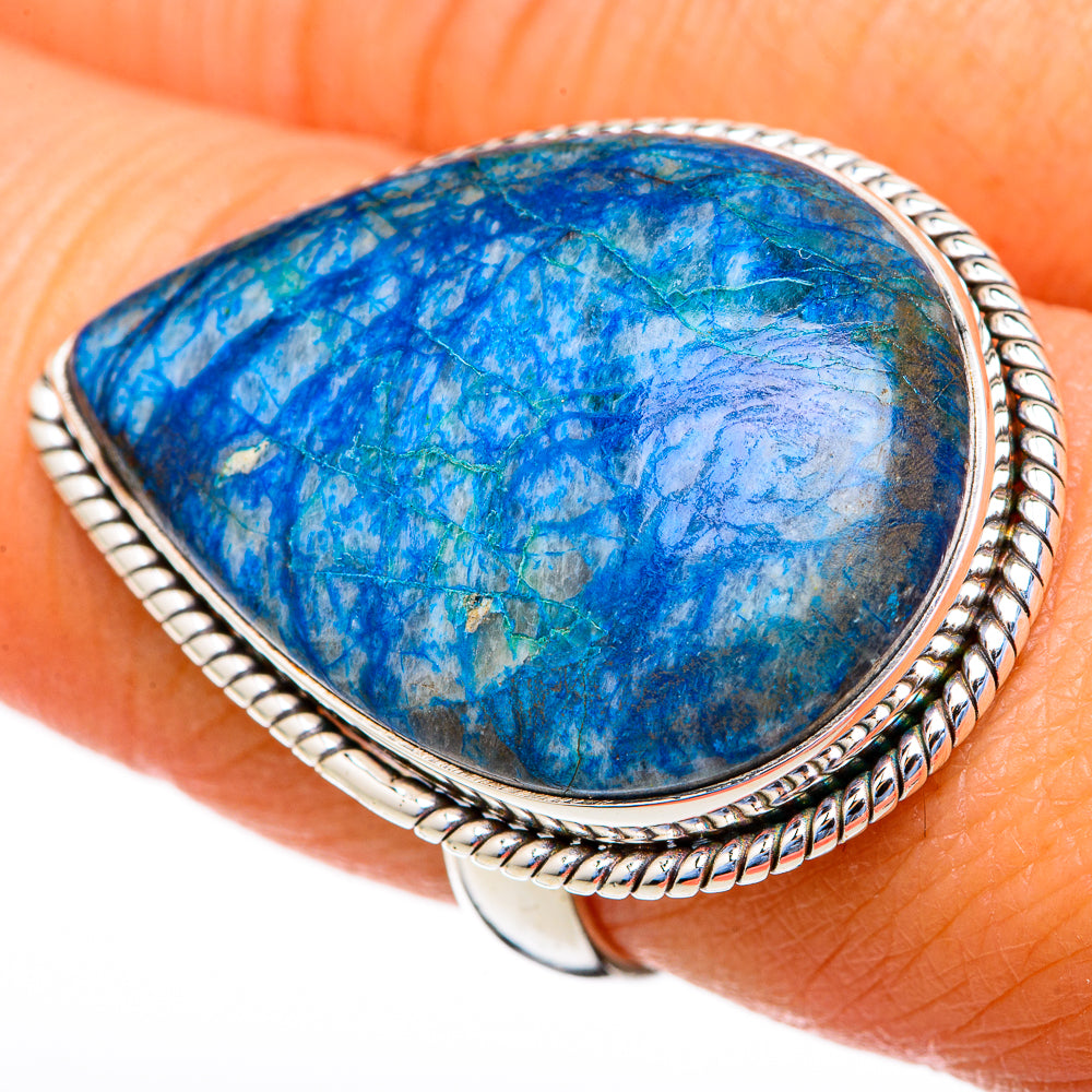 Chrysocolla In Quartz Rings handcrafted by Anasilvercos - RING103754