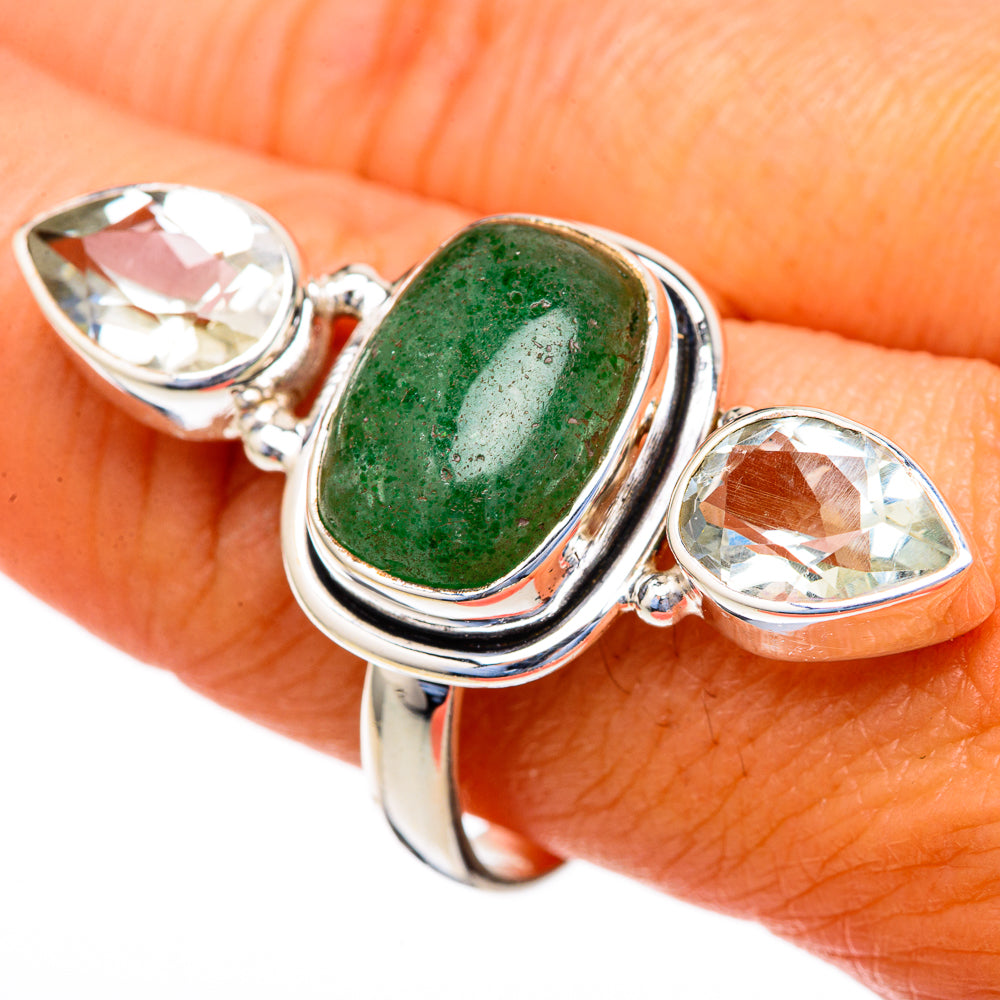 Green Aventurine Rings handcrafted by Anasilvercos - RING103763