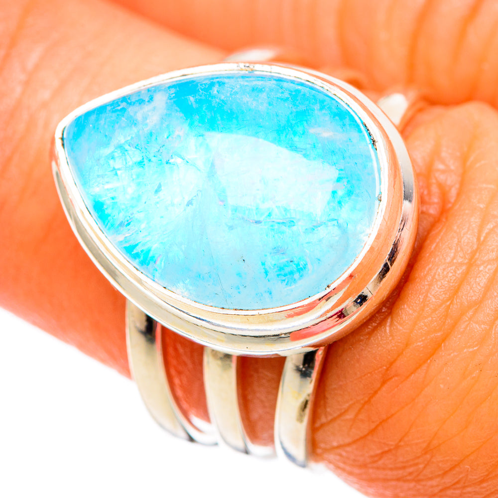 Rainbow Moonstone Rings handcrafted by Anasilvercos - RING103818