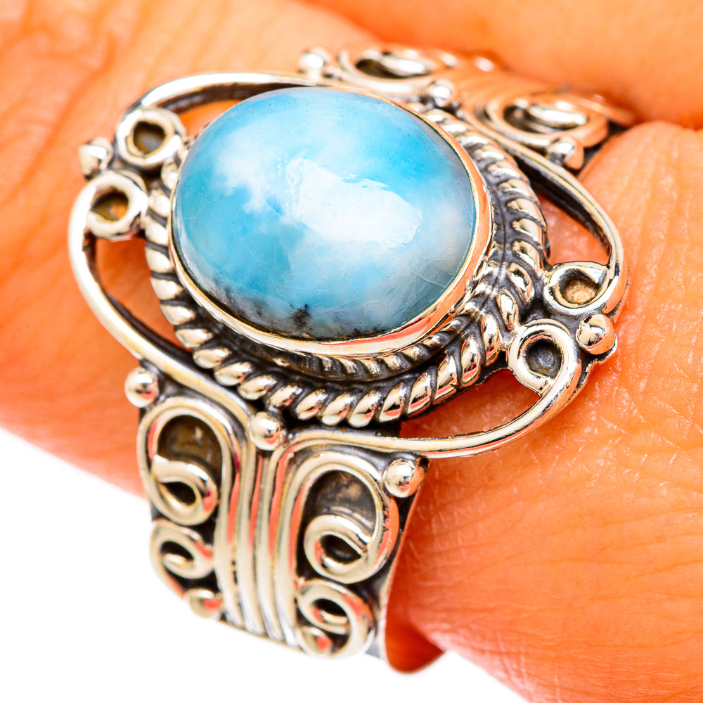 Larimar Rings handcrafted by Anasilvercos - RING103820