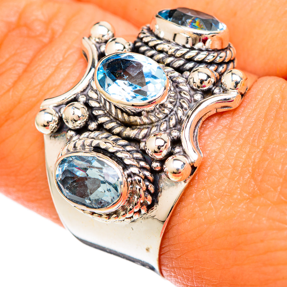 Blue Topaz Rings handcrafted by Anasilvercos - RING103821