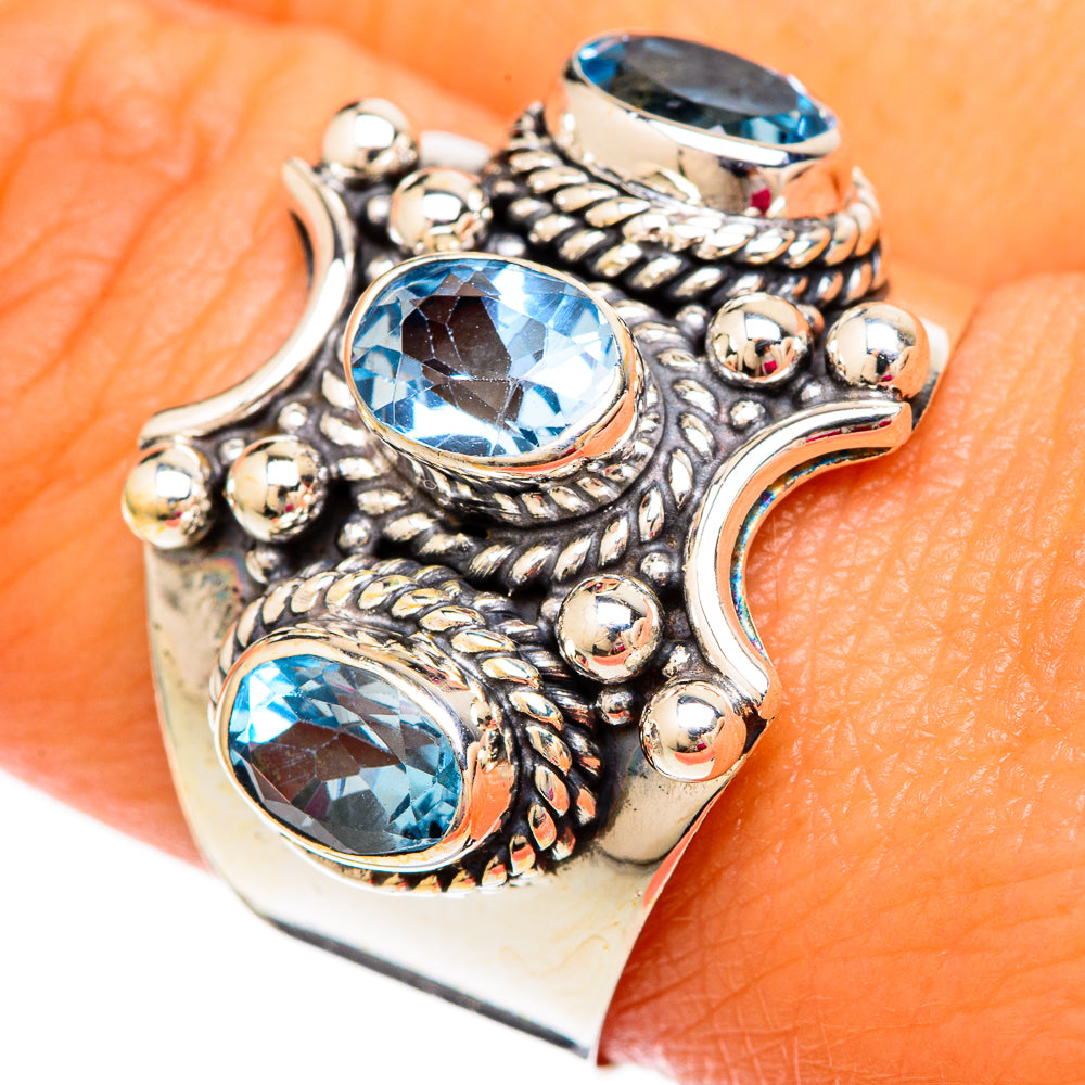 Blue Topaz Rings handcrafted by Anasilvercos - RING103835