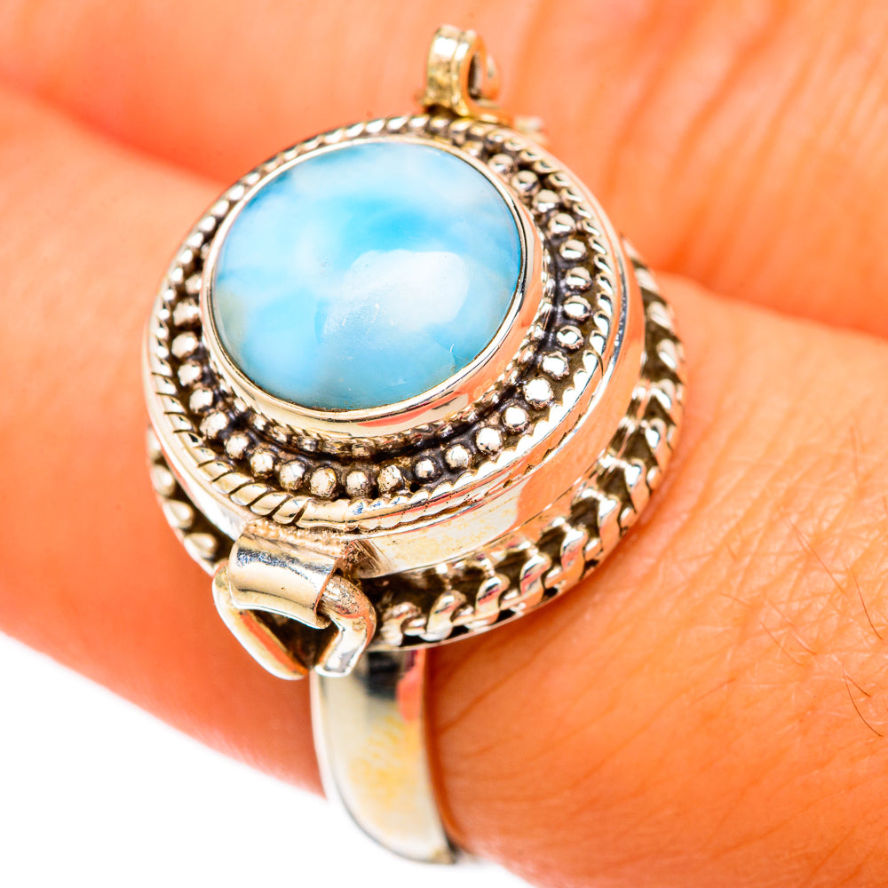 Larimar Rings handcrafted by Anasilvercos - RING103859