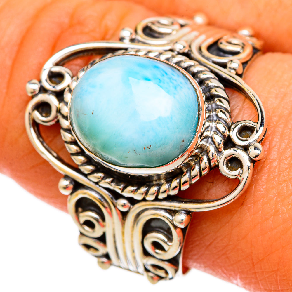 Larimar Rings handcrafted by Anasilvercos - RING103869