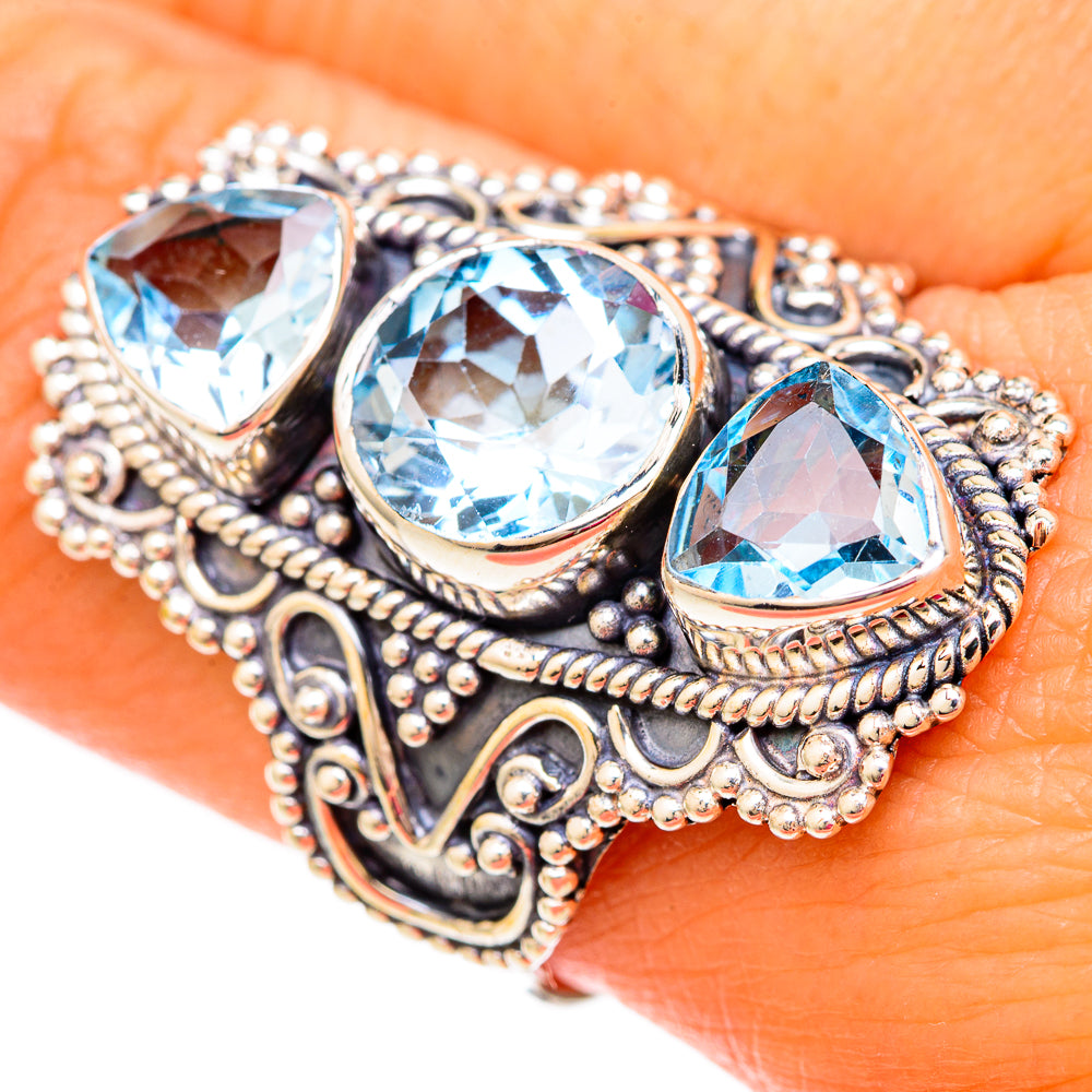 Blue Topaz Rings handcrafted by Anasilvercos - RING103898