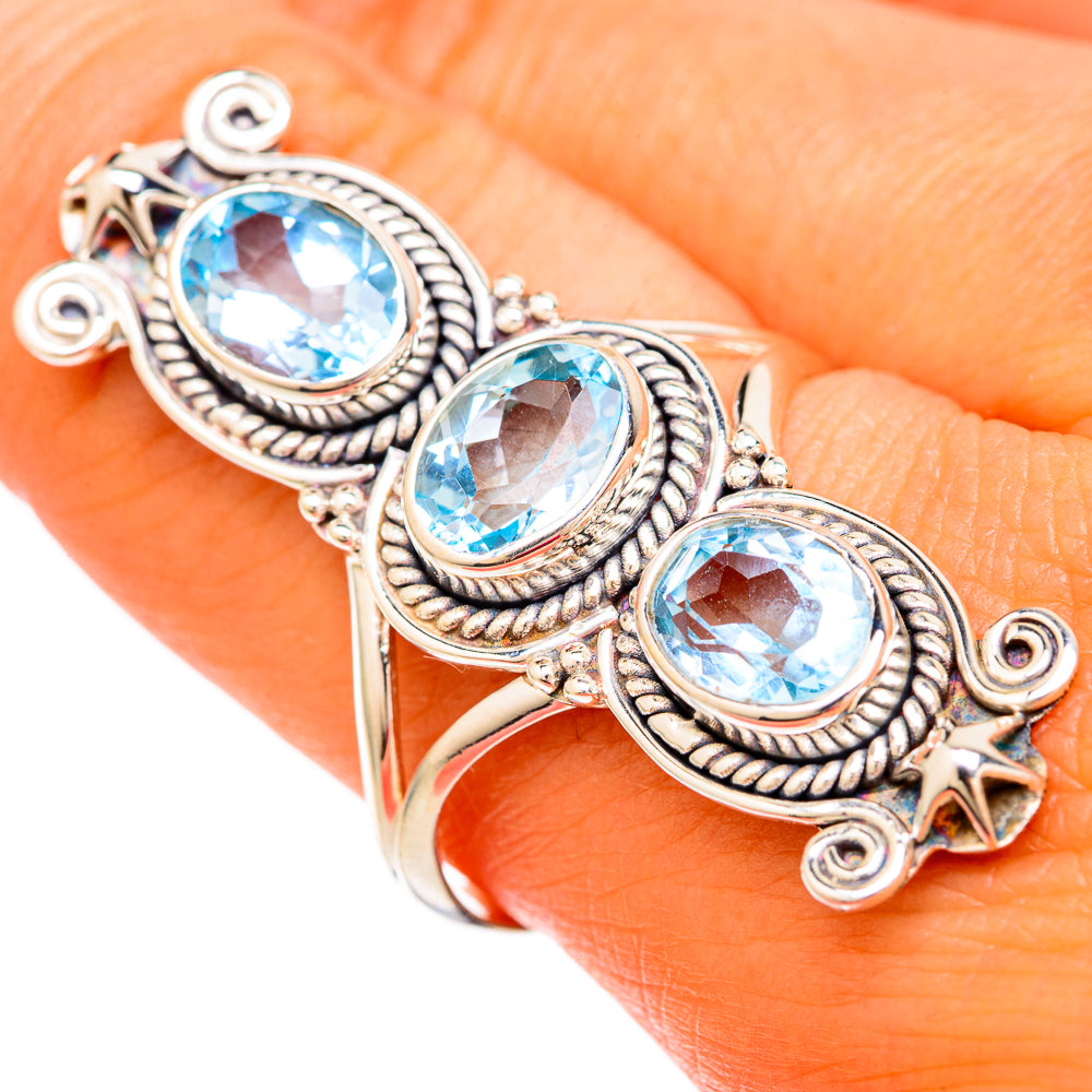 Blue Topaz Rings handcrafted by Anasilvercos - RING103900