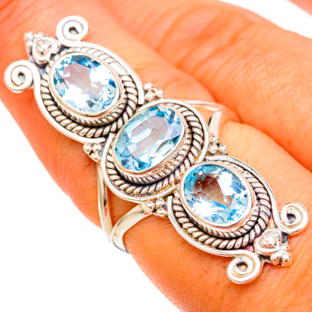 Blue Topaz Rings handcrafted by Anasilvercos - RING103903