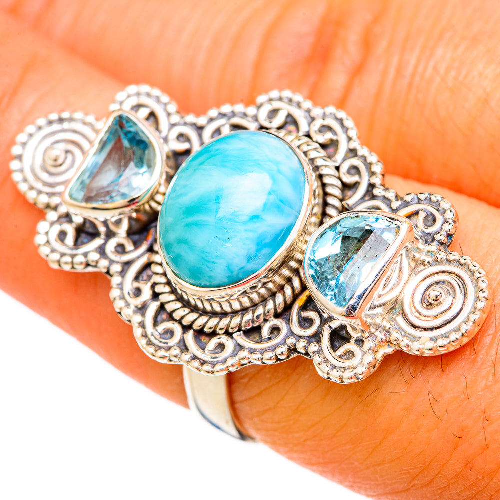 Larimar Rings handcrafted by Anasilvercos - RING103906