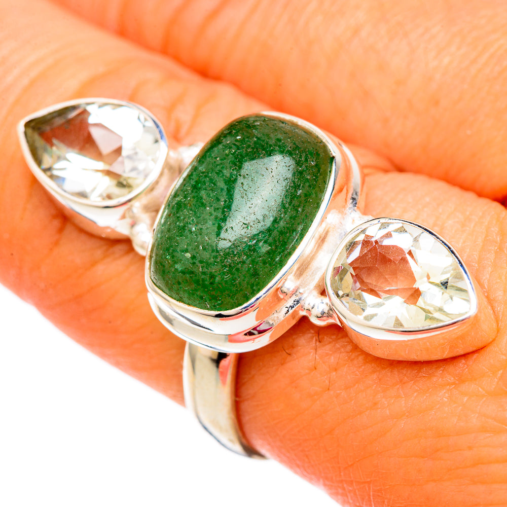 Green Aventurine Rings handcrafted by Anasilvercos - RING103912