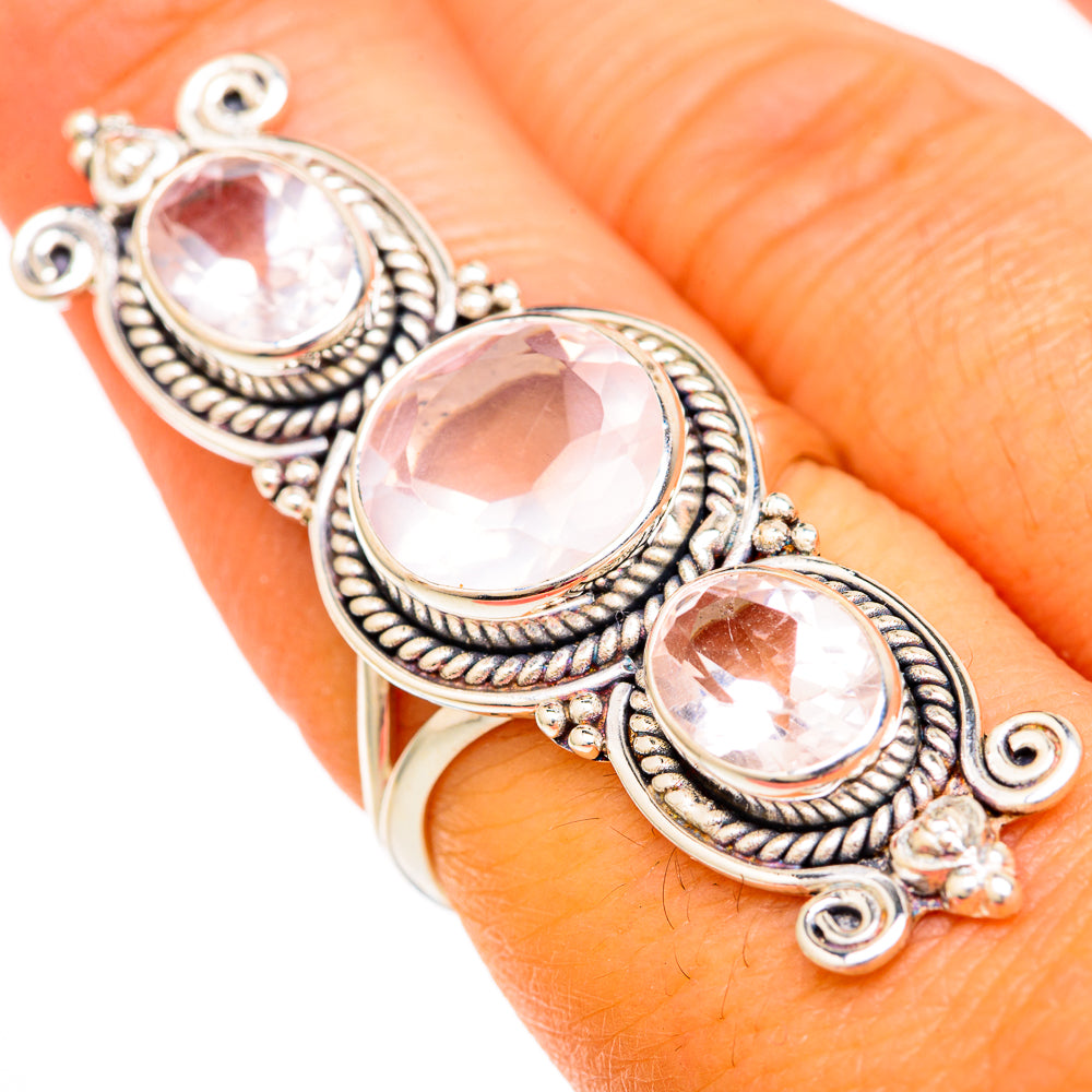 Rose Quartz Rings handcrafted by Anasilvercos - RING103920
