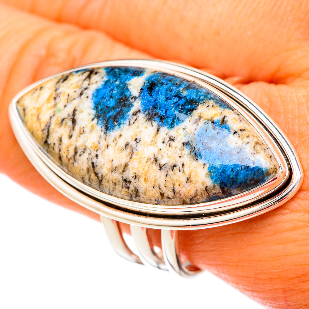 K2 Blue Azurite Rings handcrafted by Anasilvercos - RING103935