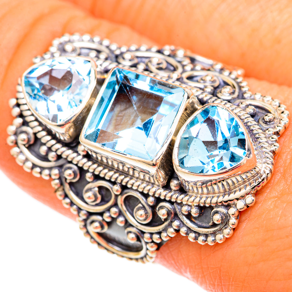 Blue Topaz Rings handcrafted by Anasilvercos - RING103937