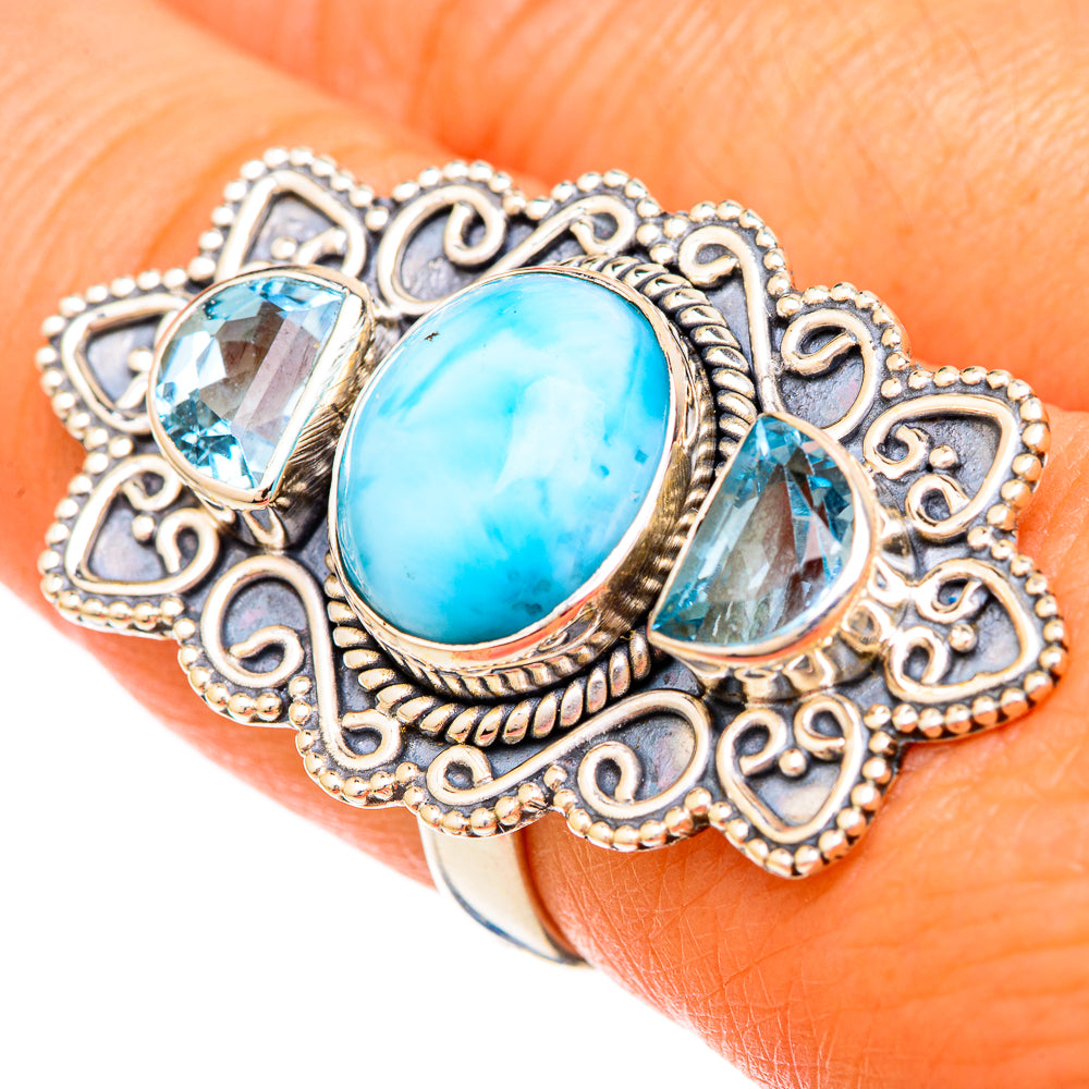 Larimar Rings handcrafted by Anasilvercos - RING103938