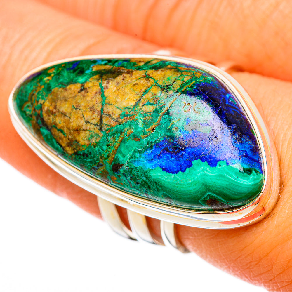 Azurite Malachite Rings handcrafted by Anasilvercos - RING103945