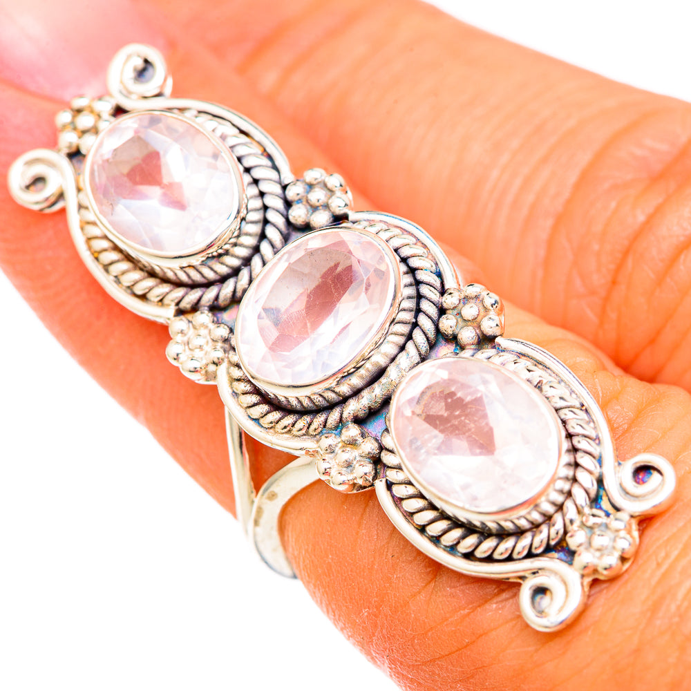Rose Quartz Rings handcrafted by Anasilvercos - RING103951