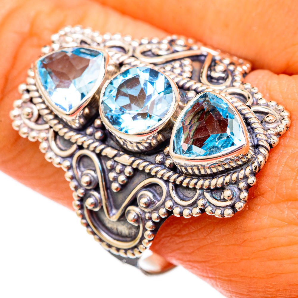 Blue Topaz Rings handcrafted by Anasilvercos - RING103961
