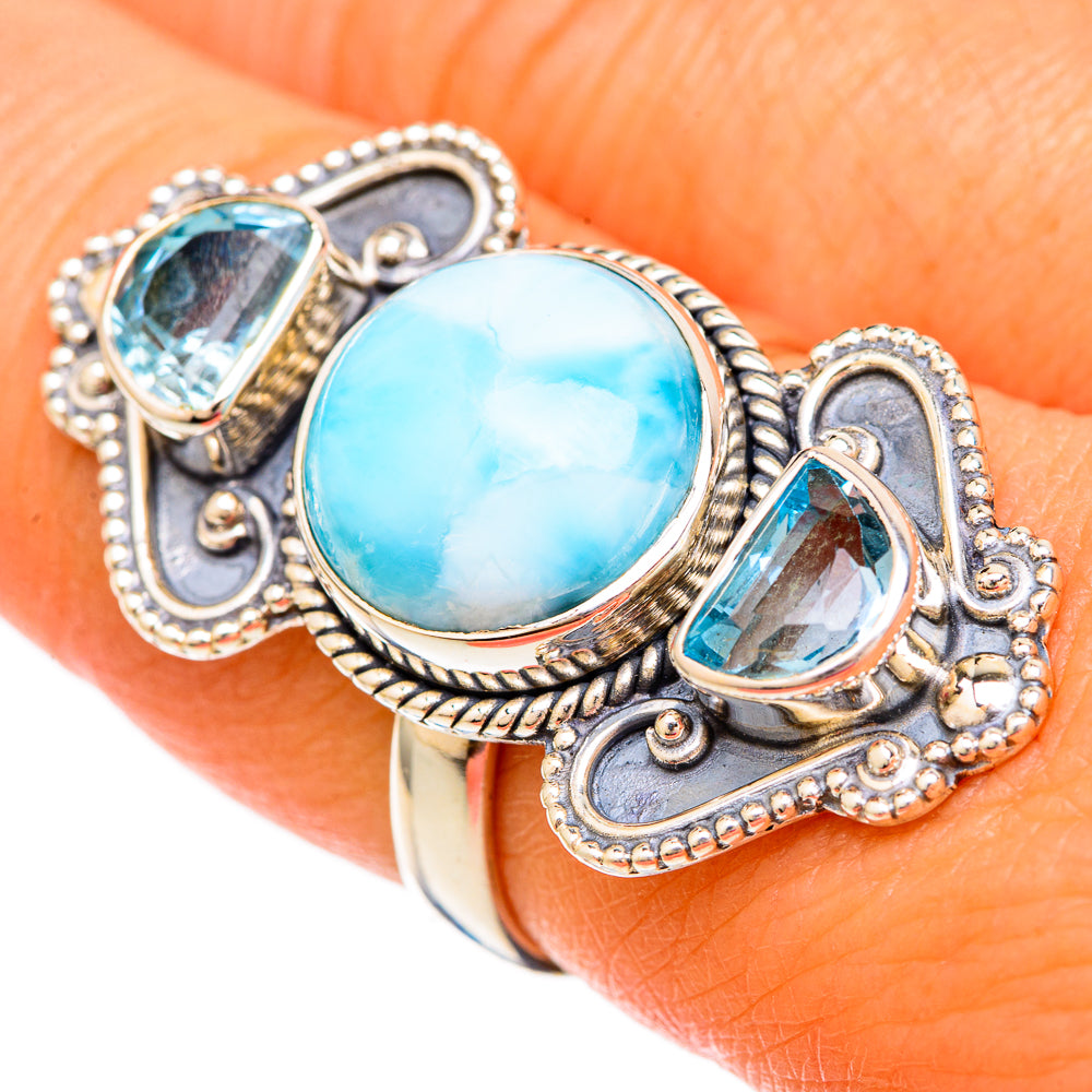 Larimar Rings handcrafted by Anasilvercos - RING103962