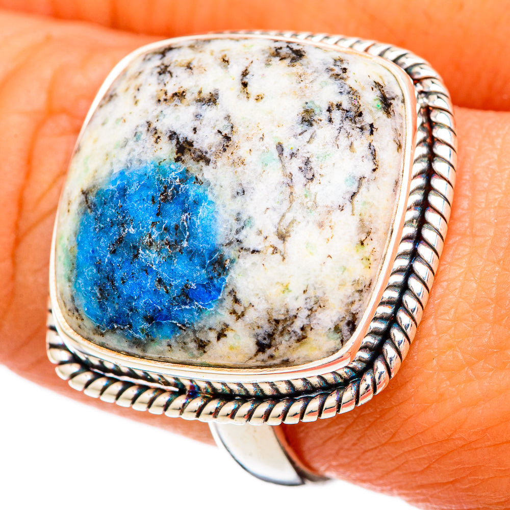 K2 Blue Azurite Rings handcrafted by Anasilvercos - RING103963