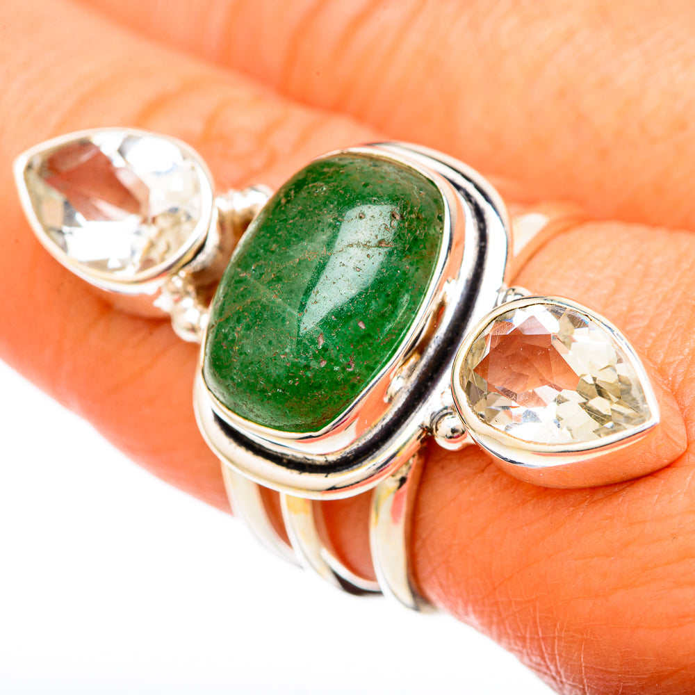Green Aventurine Rings handcrafted by Anasilvercos - RING103969