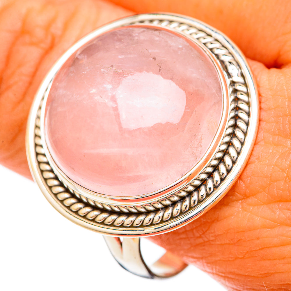 Rose Quartz Rings handcrafted by Anasilvercos - RING103975