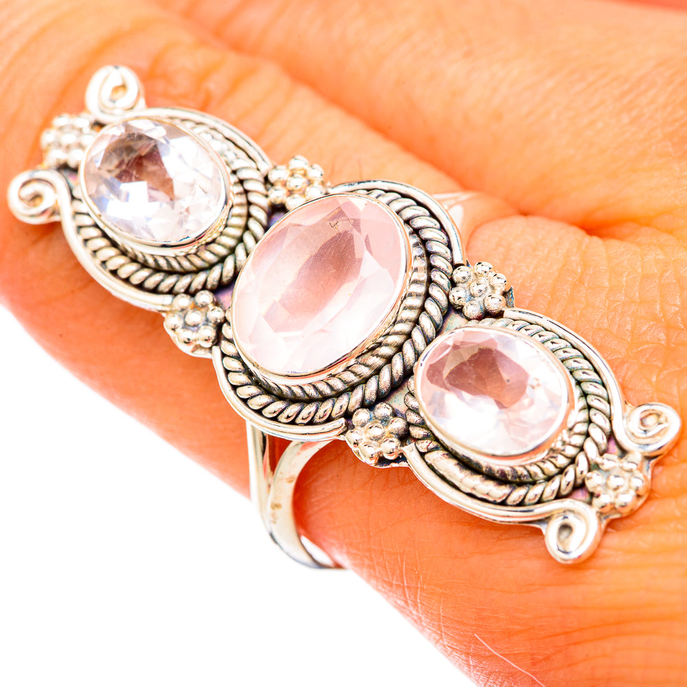 Rose Quartz Rings handcrafted by Anasilvercos - RING103977