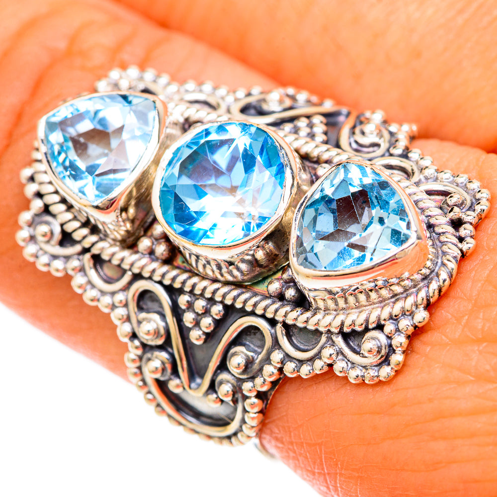 Blue Topaz Rings handcrafted by Anasilvercos - RING103985