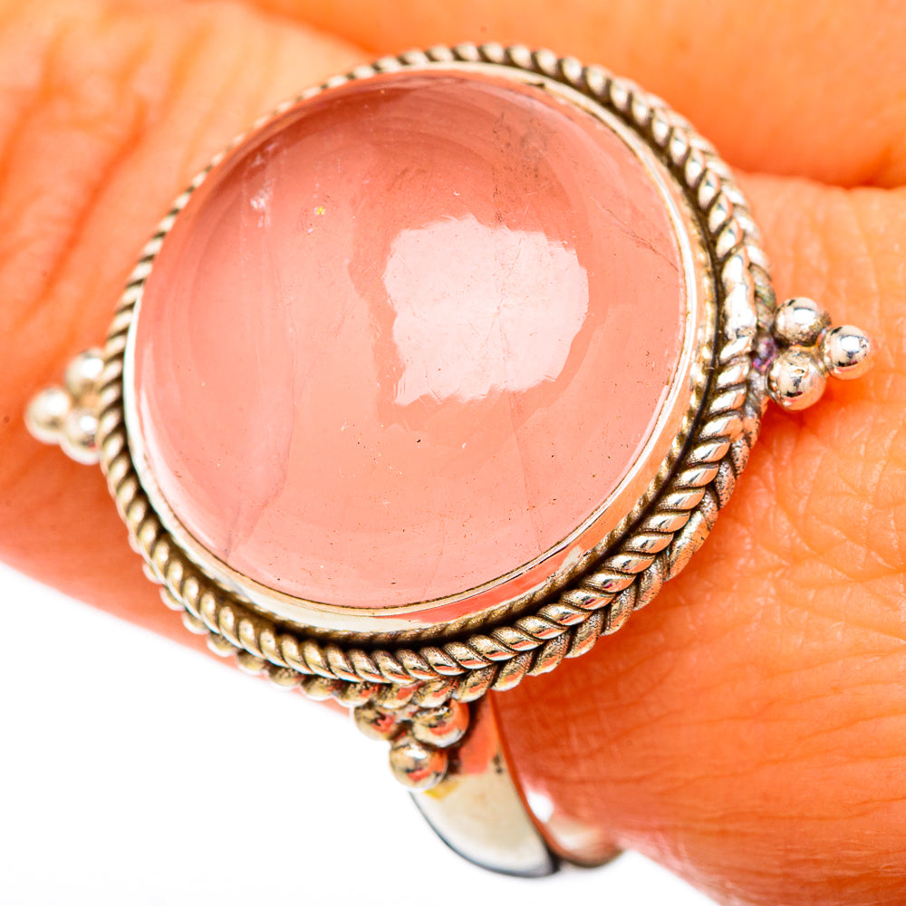 Rose Quartz Rings handcrafted by Anasilvercos - RING103997