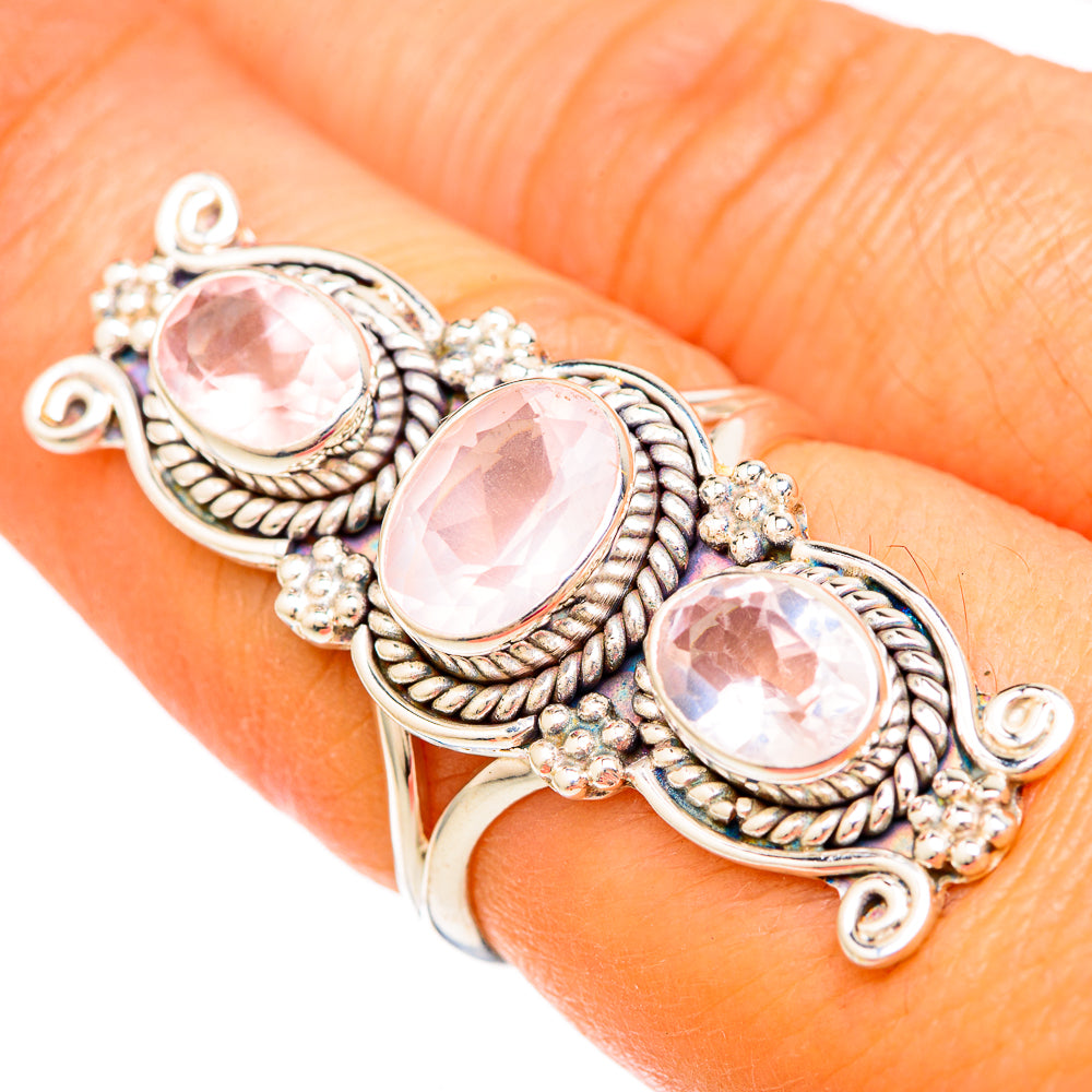 Rose Quartz Rings handcrafted by Anasilvercos - RING103999