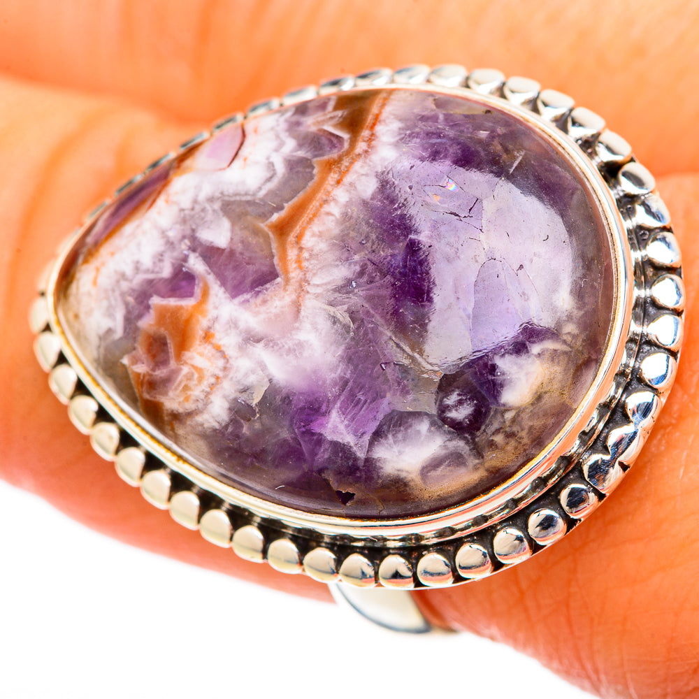 Chevron Amethyst Rings handcrafted by Anasilvercos - RING104001