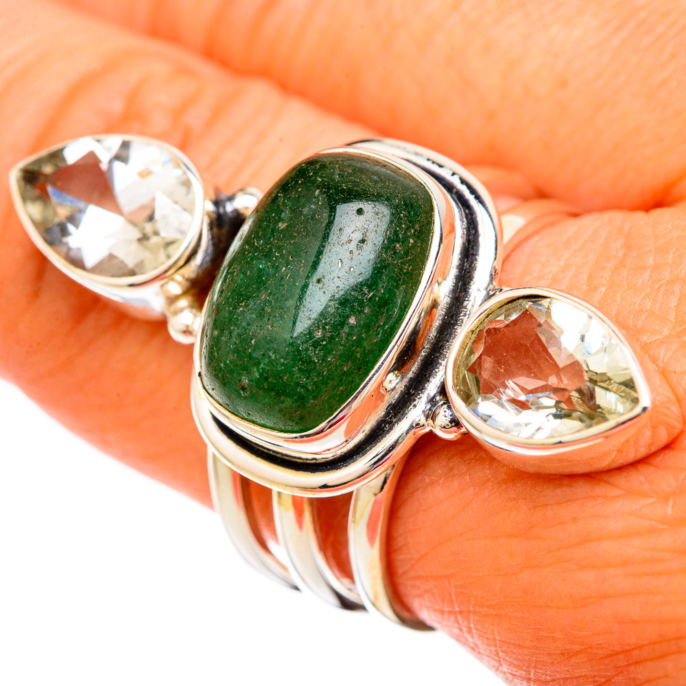 Green Aventurine Rings handcrafted by Anasilvercos - RING104015