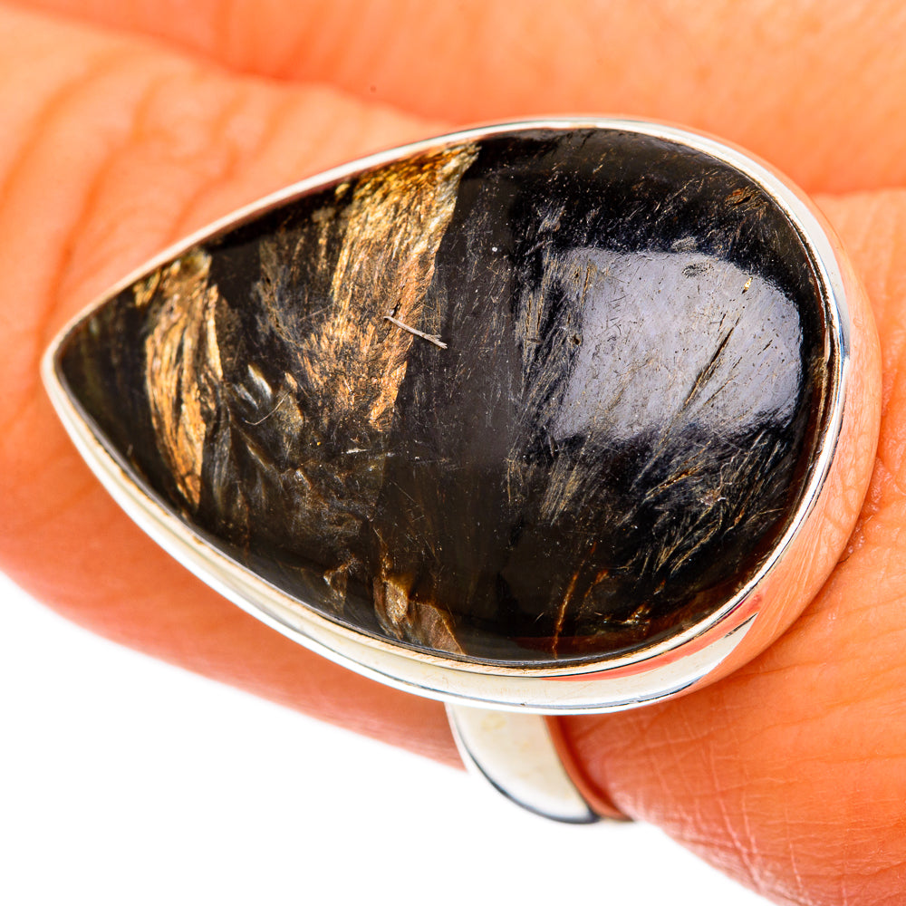 Golden Seraphinite Rings handcrafted by Anasilvercos - RING104016