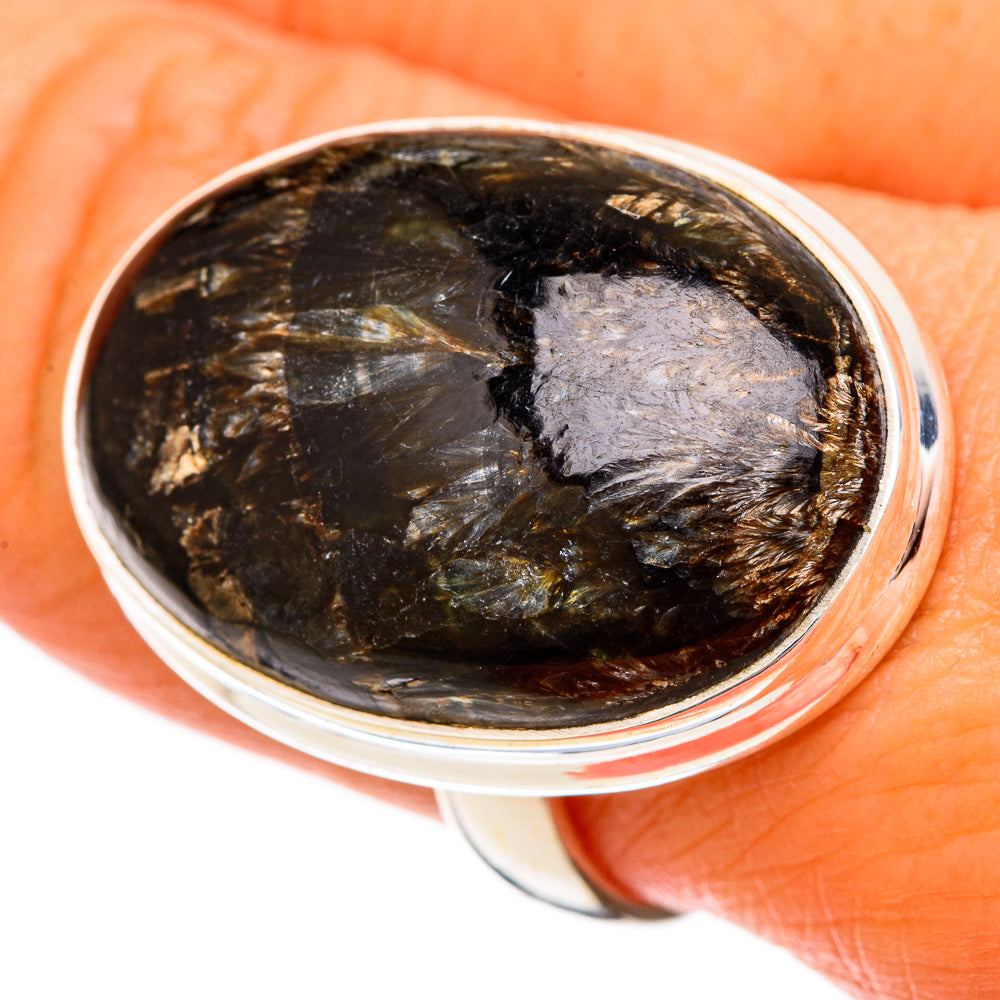 Golden Seraphinite Rings handcrafted by Anasilvercos - RING104017