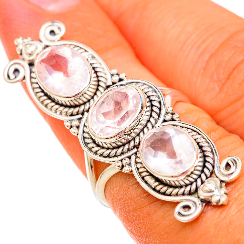 Rose Quartz Rings handcrafted by Anasilvercos - RING104022