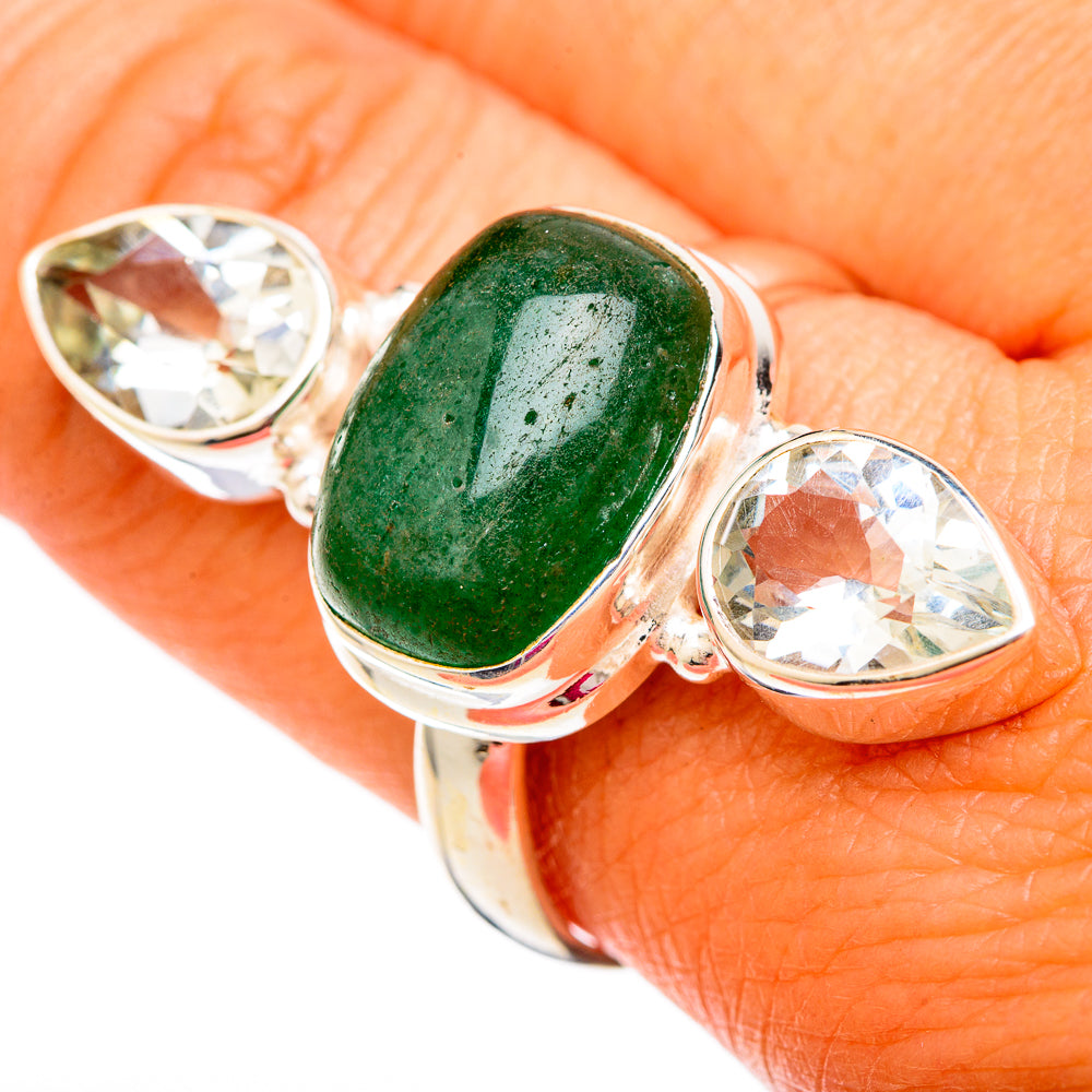 Green Aventurine Rings handcrafted by Anasilvercos - RING104034