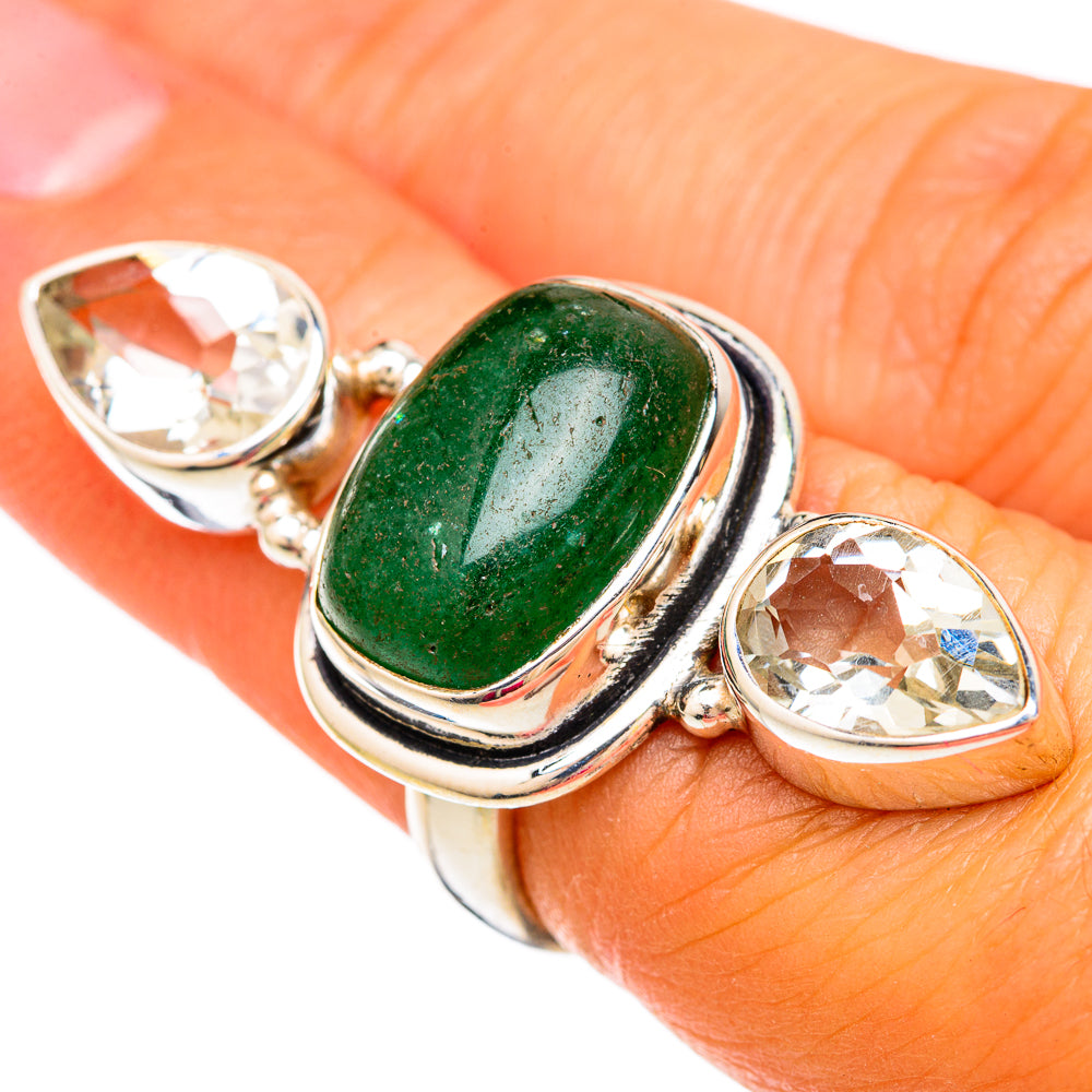 Green Aventurine Rings handcrafted by Anasilvercos - RING104051