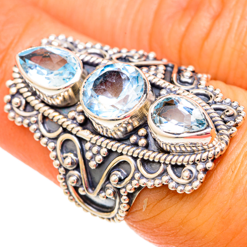 Blue Topaz Rings handcrafted by Anasilvercos - RING104064
