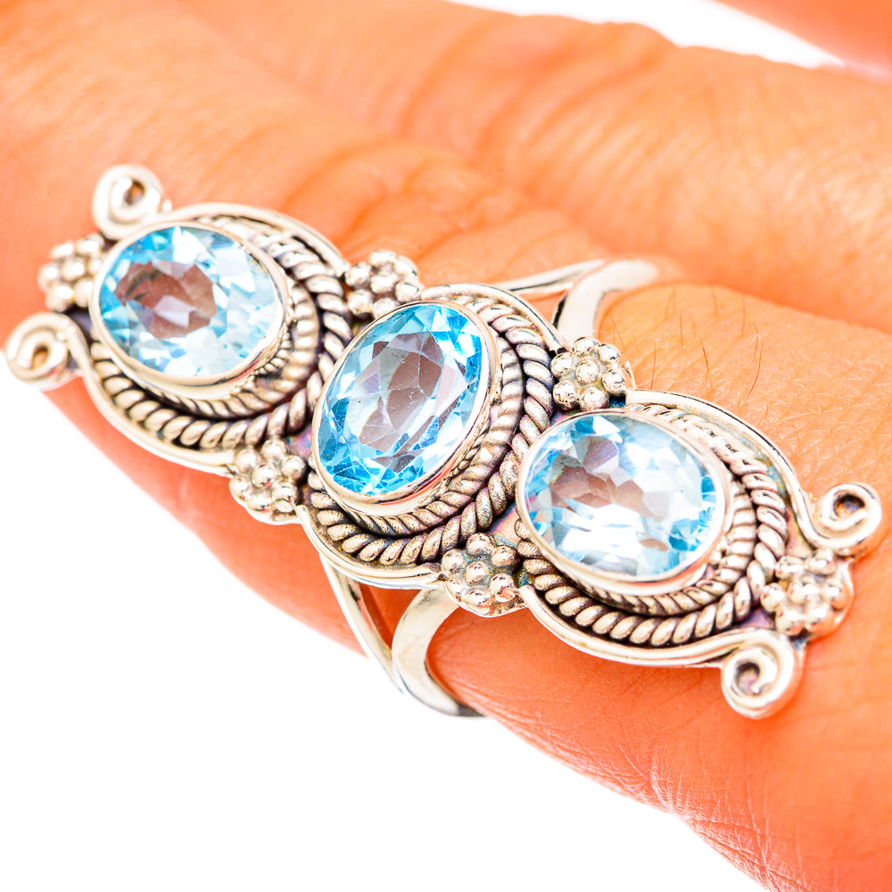 Blue Topaz Rings handcrafted by Anasilvercos - RING104084