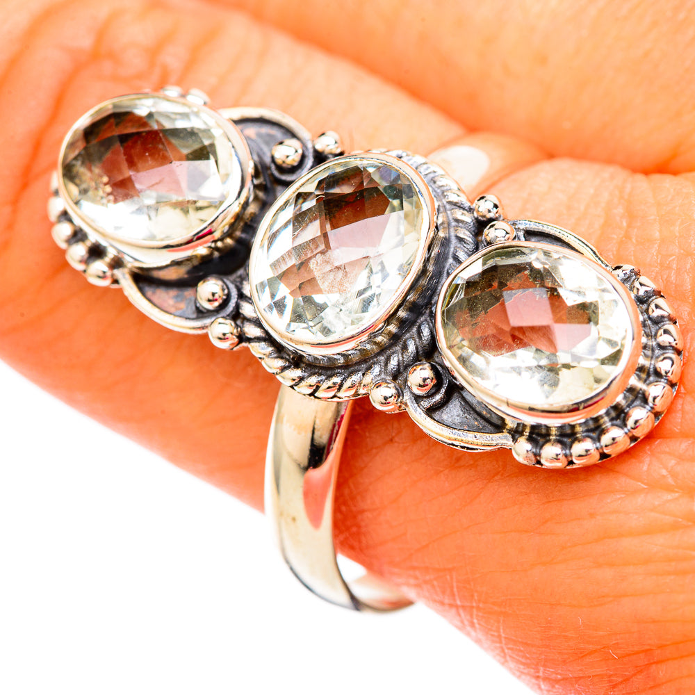 Green Amethyst Rings handcrafted by Anasilvercos - RING104088