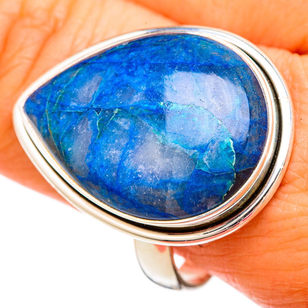 Chrysocolla In Quartz Rings handcrafted by Anasilvercos - RING104094